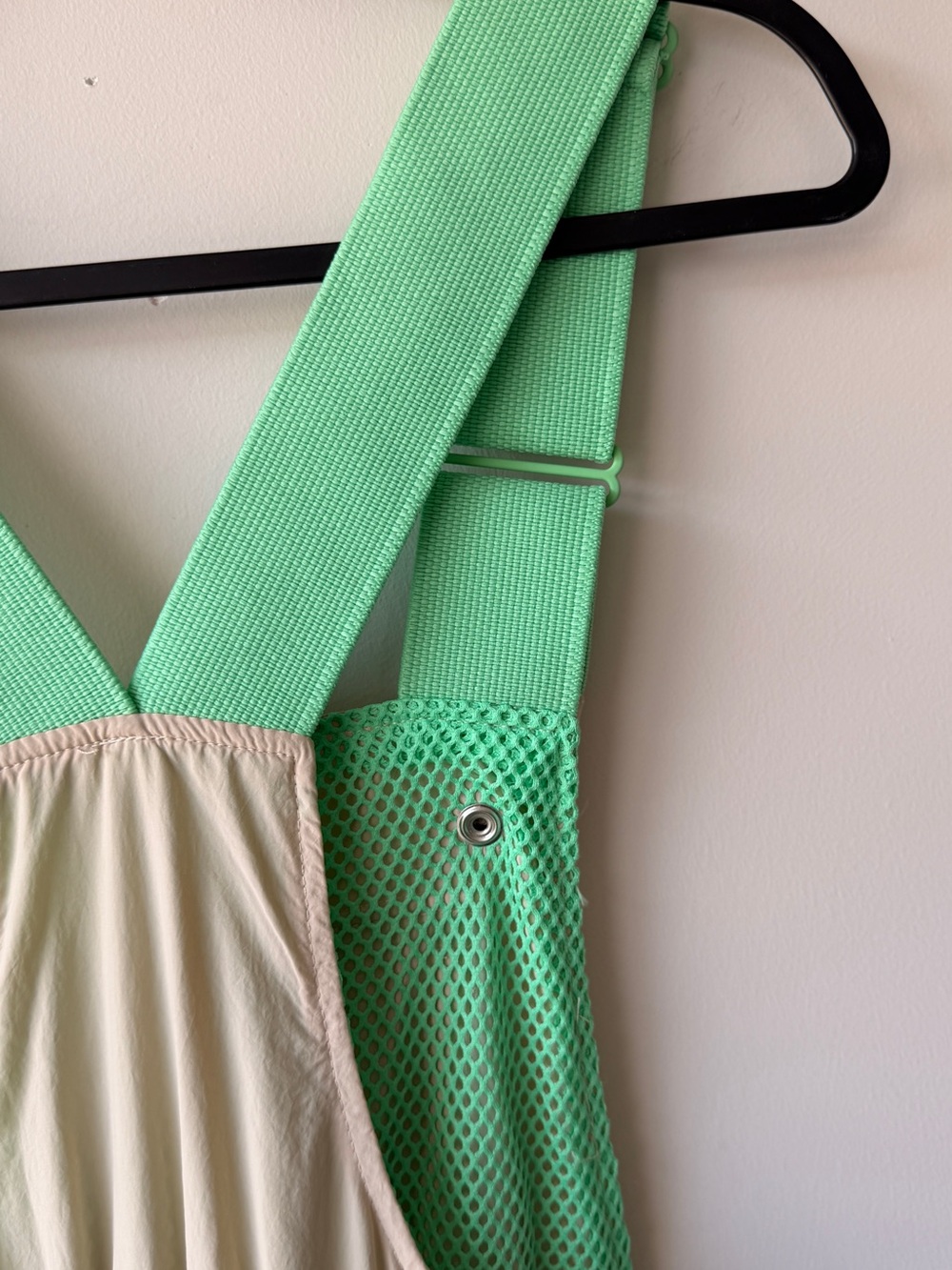 We The Free beige utility jumpsuit with neon coral tag - Picture 5 of 7